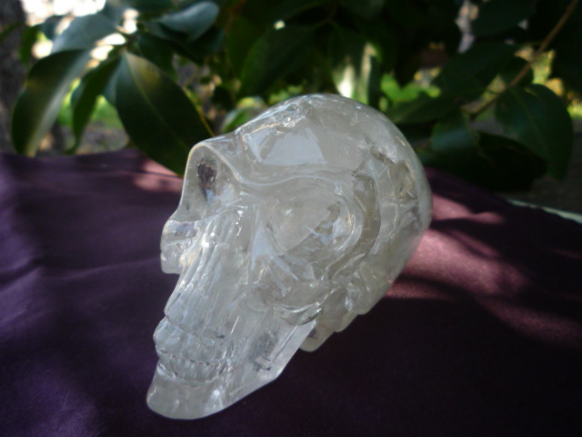 Clear Quartz Skull programmability, amplification of one's intention, magnification of ambient energies, clearing, cleansing, healing, memory enhancement  4145